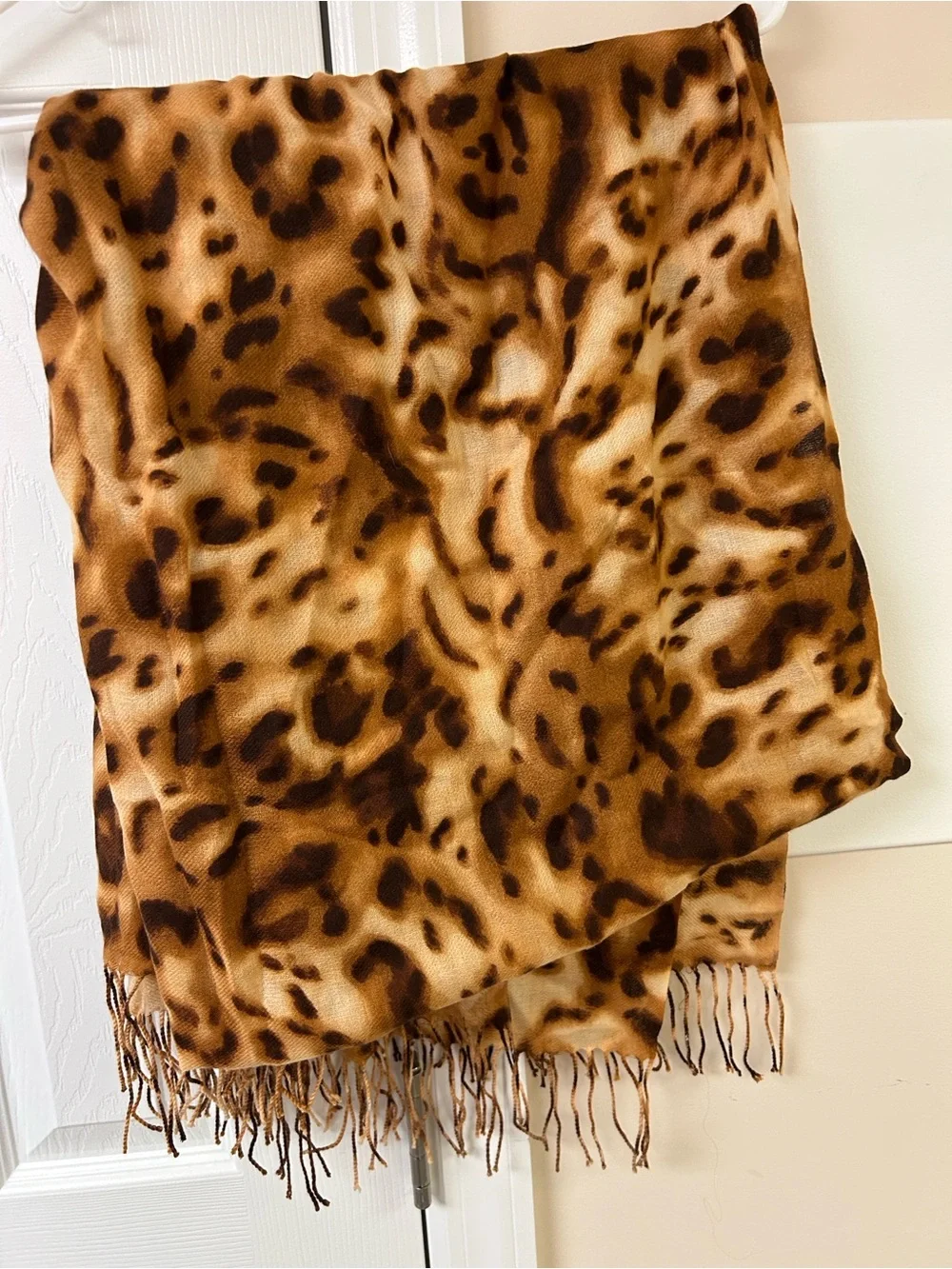 Unbranded Leopard Fringe Scarf